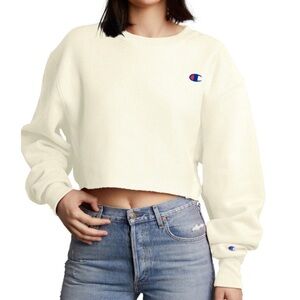 cream champion sweatshirt